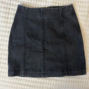 Black Denim Mini Skirt